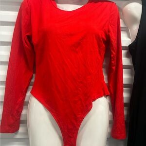 Red Long Sleeve Bodysuit